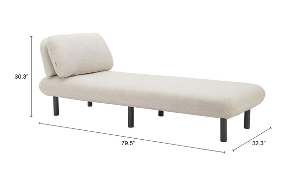 Zuo Modern Aperto Chaise: Elegant Outdoor Seating With Durable Olefin Fabric And Powder Coated Aluminum Frame Beige 100% Olefin,Aluminum 704123-zuo-modern