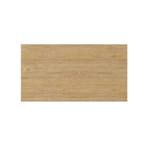 Alpine Furniture Eleanor Trestle Dining Table With Oak Veneer Top, Solid Rubberwood Frame, Seats 6–8, Farmhouse Chic Natural 3466-01