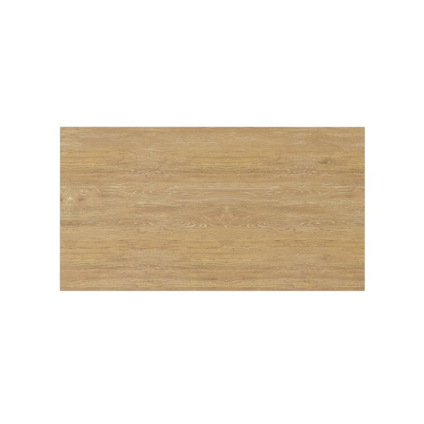 Alpine Furniture Eleanor Trestle Dining Table With Oak Veneer Top, Solid Rubberwood Frame, Seats 6–8, Farmhouse Chic Natural 3466-01