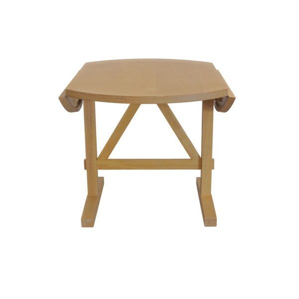 Alpine Furniture Eleanor Round Drop-Leaf Dining Table With Wood-Grain Finish, Trestle Base For Small Spaces Natural 3466-25