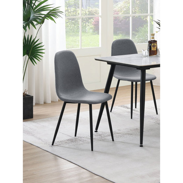 English Elm Jazmine Grey Upholstered Dining Side Chair Set of 4 – Modern Minimalist Bucket Seats, Armless Comfort, Space-Saving Elegance B062P299822