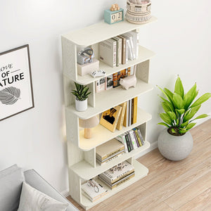 English Elm 31.5" Tall 5-tier Mdf Bookcase Slim Open Shelving Unit for Office Bedroom Living Room White W2899P444154