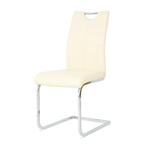 English Elm Modern Pu Upholstered Dining Chairs with Polished Metal Legs Ergonomic Set of 2 W210P164982