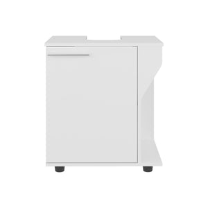 English Elm Under Sink Storage Cabinet with 2 Doors and Shelves — Sleek Oak & Black Wengue Finish for Bathrooms White 25.98 L x 27.17 W x 4.72 H B097P395903