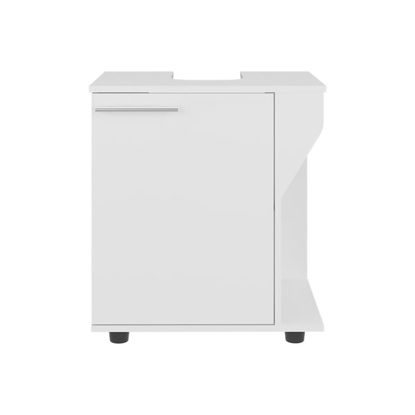 English Elm Under Sink Storage Cabinet with 2 Doors and Shelves — Sleek Oak & Black Wengue Finish for Bathrooms White 25.98 L x 27.17 W x 4.72 H B097P395903
