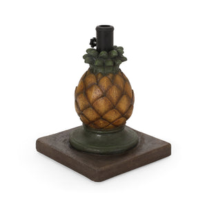 English Elm Christopher Knight Home® - PINEAPPLE Concrete Umbrella Base in Sunny Yellow — Heavy 21.75" x 17.5" Decorative Outdoor Stand 67768.00YLW
