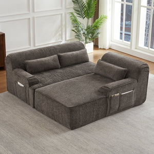 English Elm Chenille Oversized L-Shaped Sectional Sofa - Minimalist Design, Comfy Tufted Couch For Any Space W2339S00065