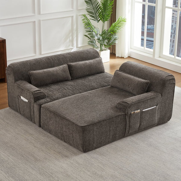 English Elm Chenille Oversized L-Shaped Sectional Sofa - Minimalist Design, Comfy Tufted Couch For Any Space W2339S00065