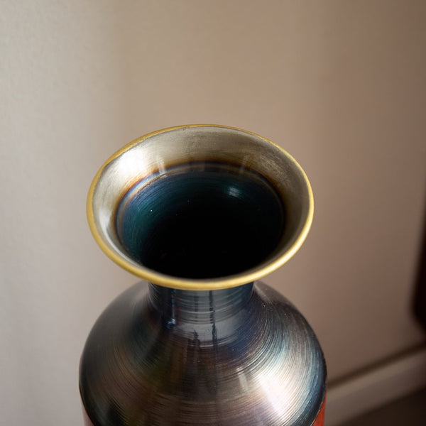 English Elm Floor Red Metal Vase Set 3-Piece Droplet Sculptures — Modern Glazed Tall Decorative Vases for Home W2796P371277