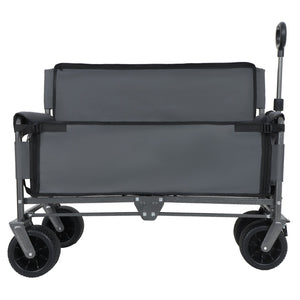 English Elm 3-in-1 Convertible Folding Utility Wagon with Bench Seat Carbon Steel Heavy Duty Gray W2932P312717