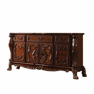 HomeRoots 20" Cherry Oak Wood Dresser/Server - Elegant Storage Solution with Timeless Design and Craftsmanship 7 347000