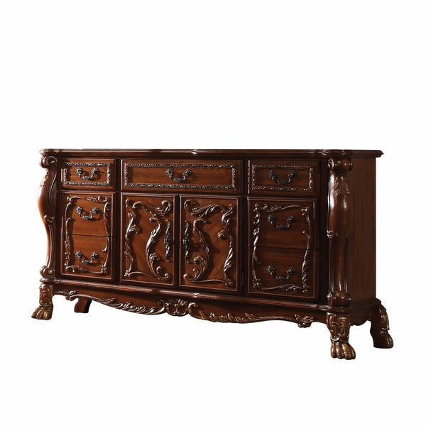 HomeRoots 20" Cherry Oak Wood Dresser/Server - Elegant Storage Solution with Timeless Design and Craftsmanship 7 347000
