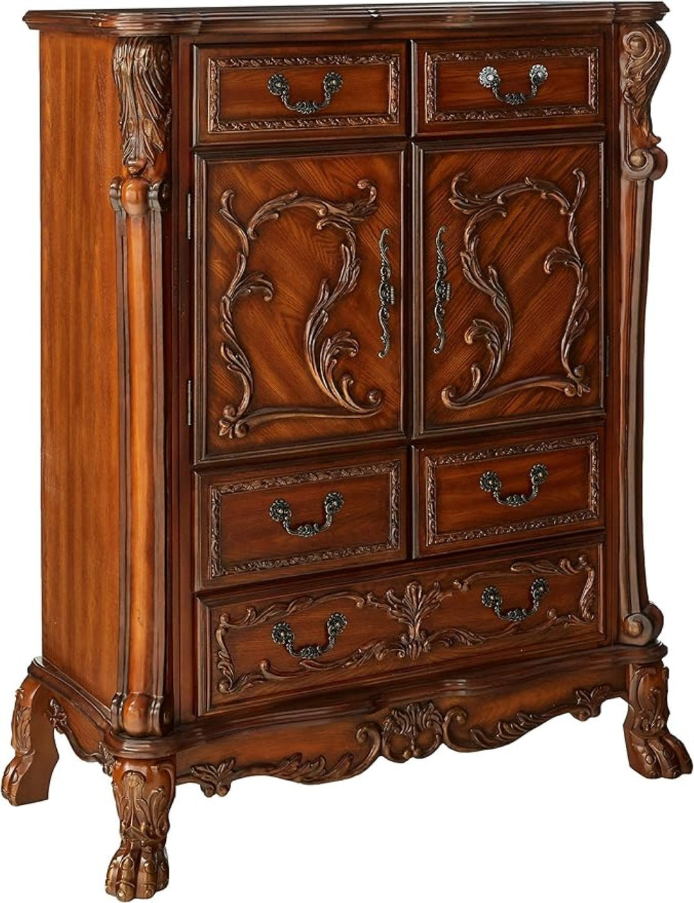 HomeRoots 20" Cherry Oak Wood Dresser/Server - Elegant Storage Solution with Timeless Design and Craftsmanship 5 347001