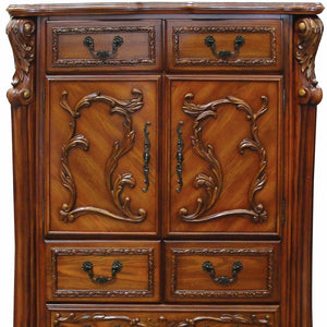 Homeroots 43" Brown Solid Wood Five Drawer Standard Chest  Solid Wood 347001