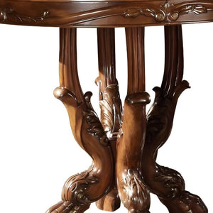 HomeRoots 48" Brown Solid Wood Dining Table - Elegant Round Design for 4, Durable Gloss Finish, Perfect for Gatherings 347005