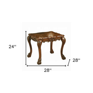 HomeRoots 24" Elegant Cherry Oak and Brown Solid Wood End Table - Versatile, Sturdy Design for Any Space 347008