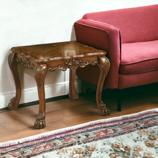HomeRoots 24" Elegant Cherry Oak and Brown Solid Wood End Table - Versatile, Sturdy Design for Any Space 347008