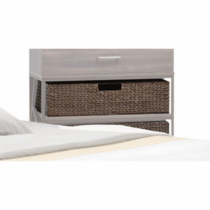 Homeroots Walnut Pull Handle Set Of 2 Baskets  Solid Wood 347042