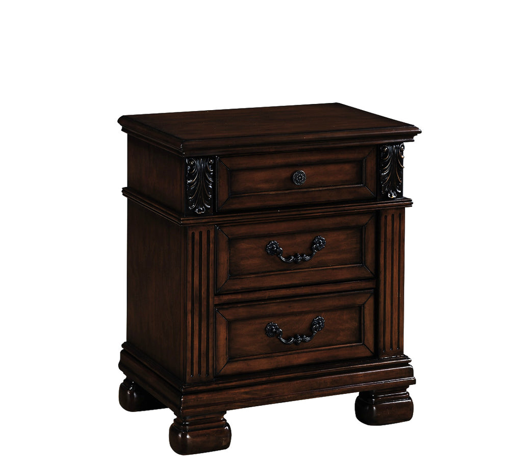 Homeroots 16" X 25" X 28" Dark Walnut Wood Nightstand   347052