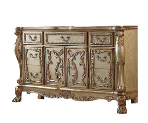 Homeroots 20" Gold Solid Wood Combo Dresser  Solid Wood 347057