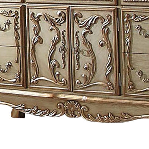 Homeroots 20" Gold Solid Wood Combo Dresser  Solid Wood 347057