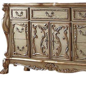 Homeroots 20" Gold Solid Wood Combo Dresser  Solid Wood 347057