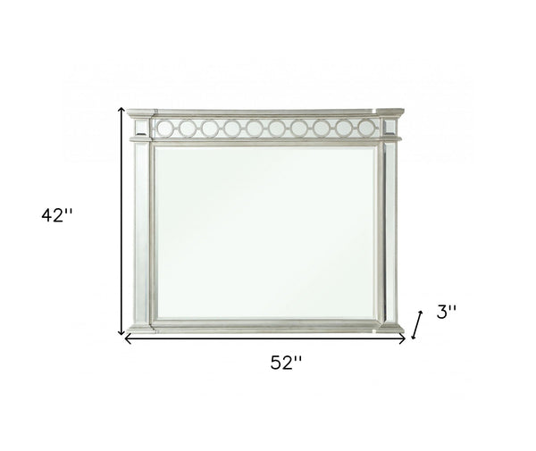 Homeroots 42" Silver Framed Dresser Mirror  Wood 347078