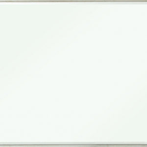 HomeRoots 42" Silver Wood Framed Mounted Dresser Mirror - Elegant Beveled Glass for Timeless Bedroom Style 347078