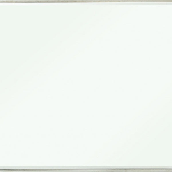 HomeRoots 42" Silver Wood Framed Mounted Dresser Mirror - Elegant Beveled Glass for Timeless Bedroom Style 347078