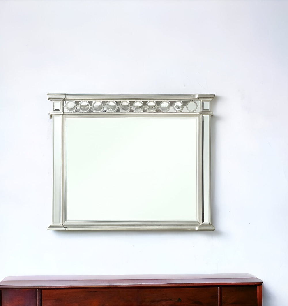 Homeroots 42" Silver Framed Dresser Mirror  Wood 347078