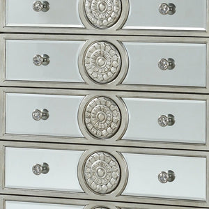 HomeRoots 20" Elegant Solid Wood Six Drawer Double Dresser for Ample Storage and Stylish Bedroom Decor Clear 347080