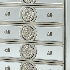 HomeRoots 20" Elegant Solid Wood Six Drawer Double Dresser for Ample Storage and Stylish Bedroom Decor Clear 347080