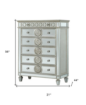 HomeRoots 20" Elegant Solid Wood Six Drawer Double Dresser for Ample Storage and Stylish Bedroom Decor Clear 347080