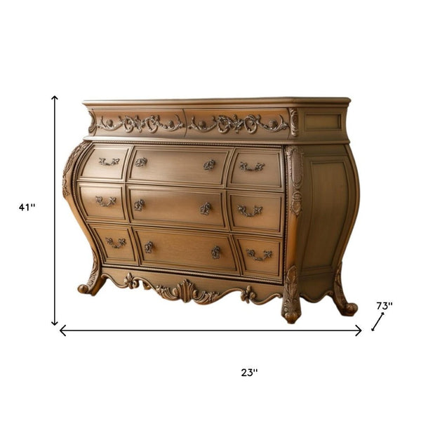 HomeRoots 23" Brown Solid Wood Combo Dresser - Timeless Organization with Ample Storage for Every Bedroom Style 11 347090