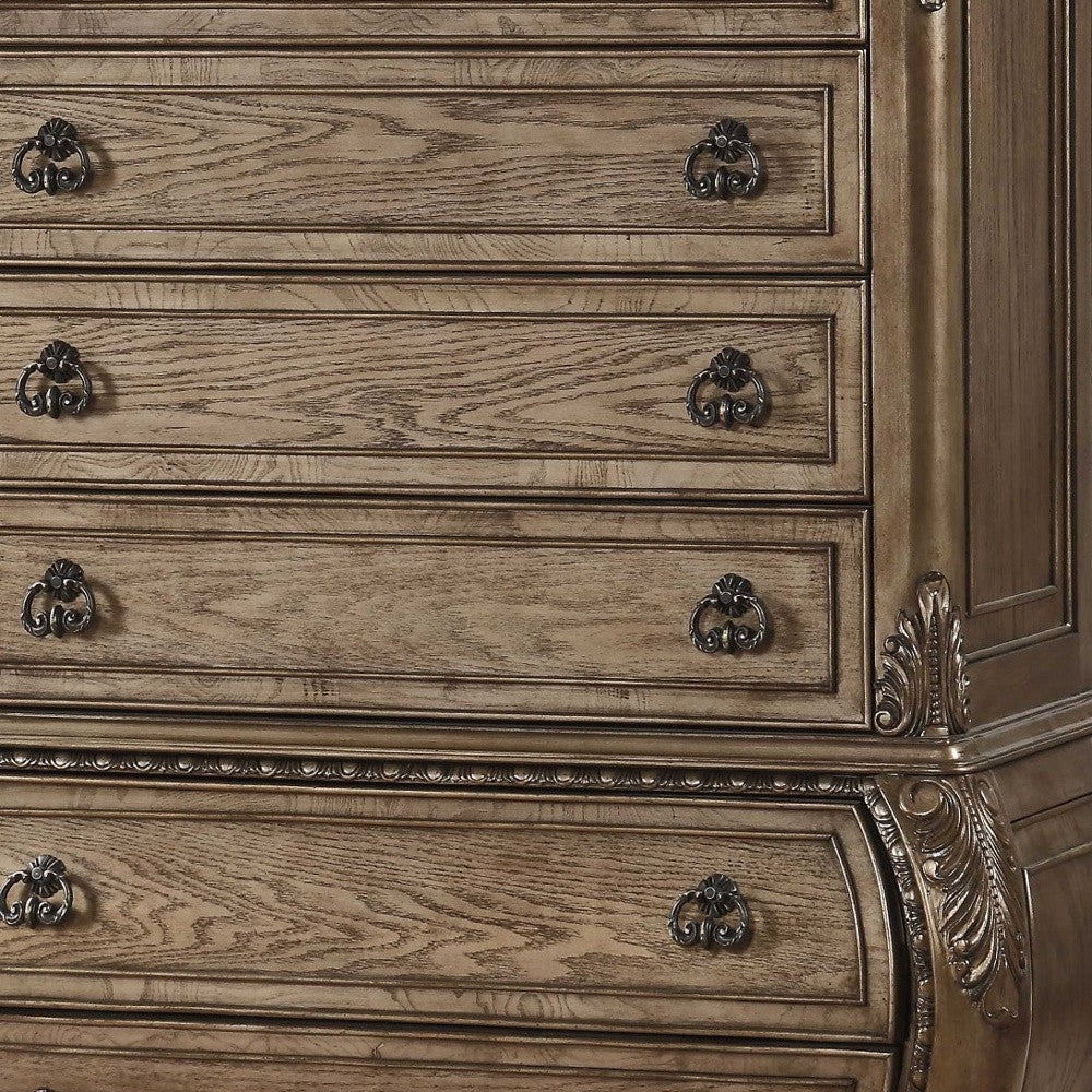 Homeroots 21" X 42" X 57" Vintage Oak Wood Chest  Solid Wood 347091