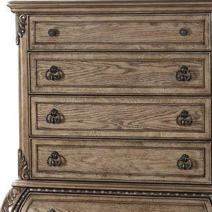 HomeRoots 23" Brown Solid Wood Combo Dresser - Timeless Organization with Ample Storage for Every Bedroom Style 6 347091