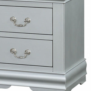 Homeroots 24" Platinum Two Drawers Nightstand Platinum  347103