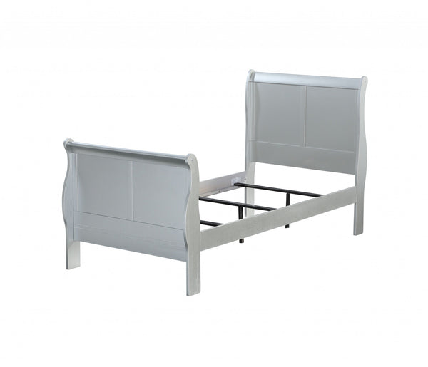 Homeroots 41" X 85" X 47" Platinum Wood Twin Bed  Wood 347107