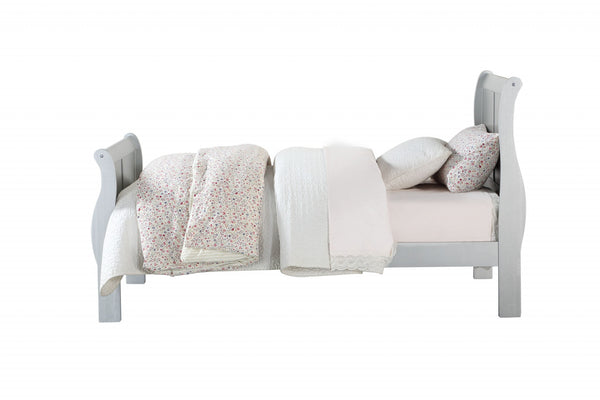 Homeroots 41" X 85" X 47" Platinum Wood Twin Bed  Wood 347107