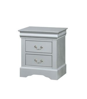 Homeroots 24" Platinum Two Drawers Nightstand Platinum  347111