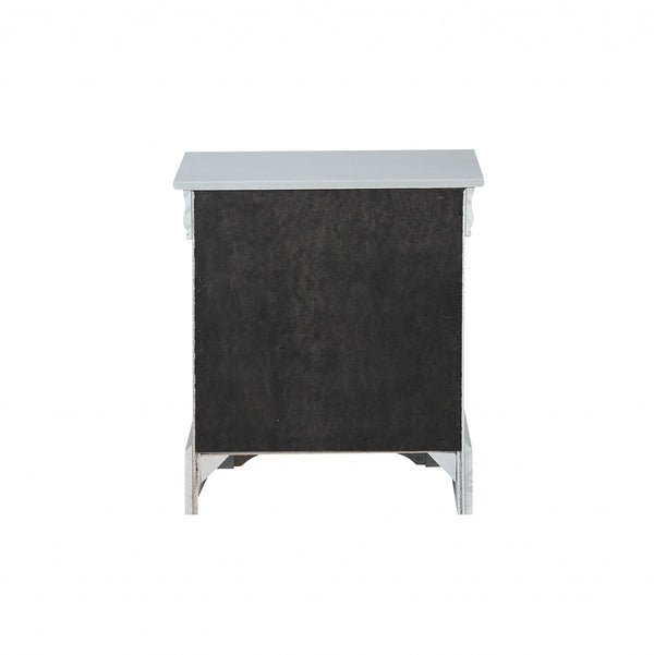 Homeroots 24" Platinum Two Drawers Nightstand Platinum  347111