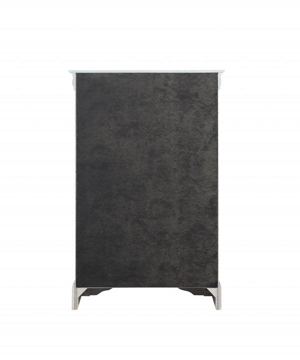 Homeroots 15" White Solid Wood Five Drawer Lingerie Chest Platinum Solid Wood 347114