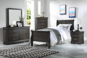Homeroots Solid Wood Black Bed  Wood 347124
