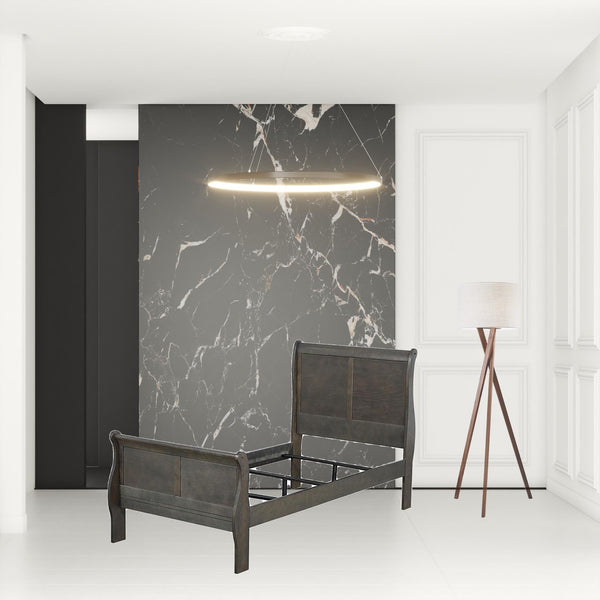 Homeroots Solid Wood Black Bed  Wood 347124