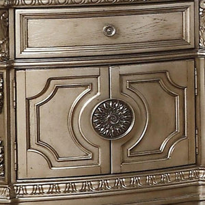 Homeroots 29" Champagne One Drawer Faux Marble And Solid Wood Nightstand With Storage   347125