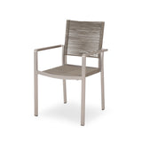 Christopher Knight Home® - Noble House - Cape Coral Outdoor Modern Aluminum Dining Chair With Rope Seat (Set Of 2)