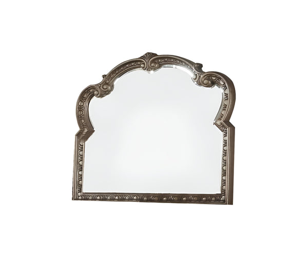 Homeroots 41" Champagne Irregular Framed Accent Mirror  Wood 347127
