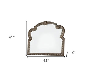 Homeroots 41" Champagne Irregular Framed Accent Mirror  Wood 347127