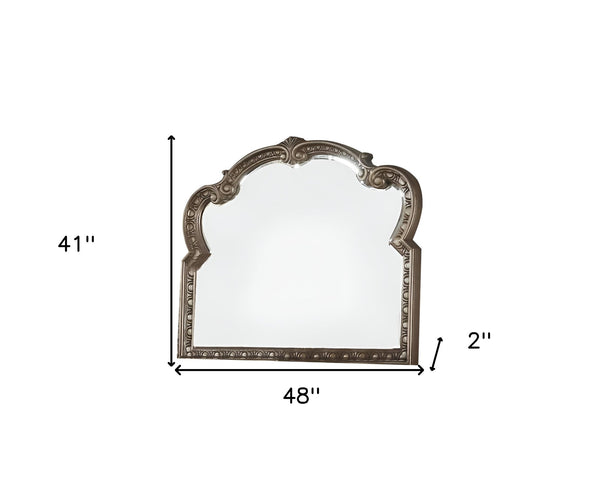 Homeroots 41" Champagne Irregular Framed Accent Mirror  Wood 347127