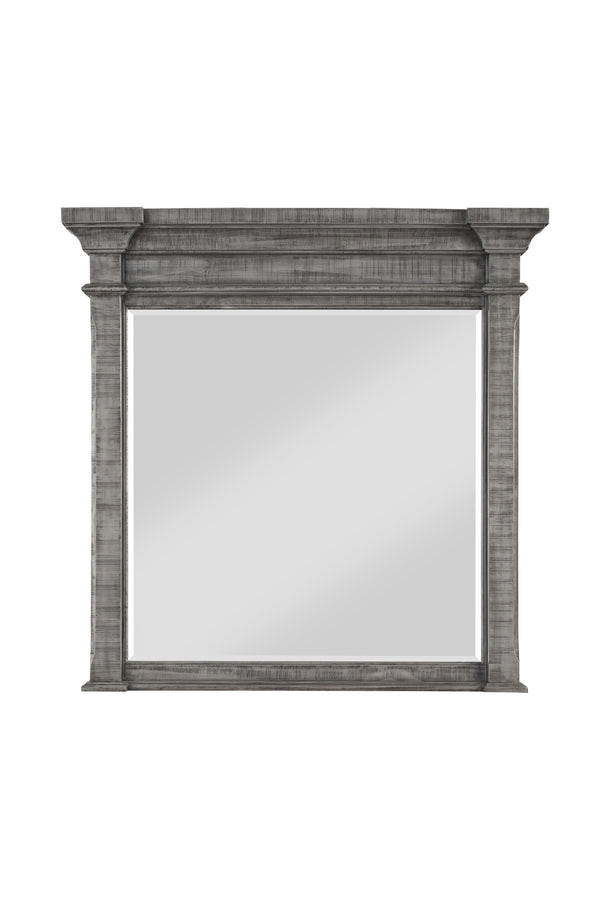 Homeroots Weathered Wooden Finish Molded Bevel Frame Wall Mirror  Wood 347142